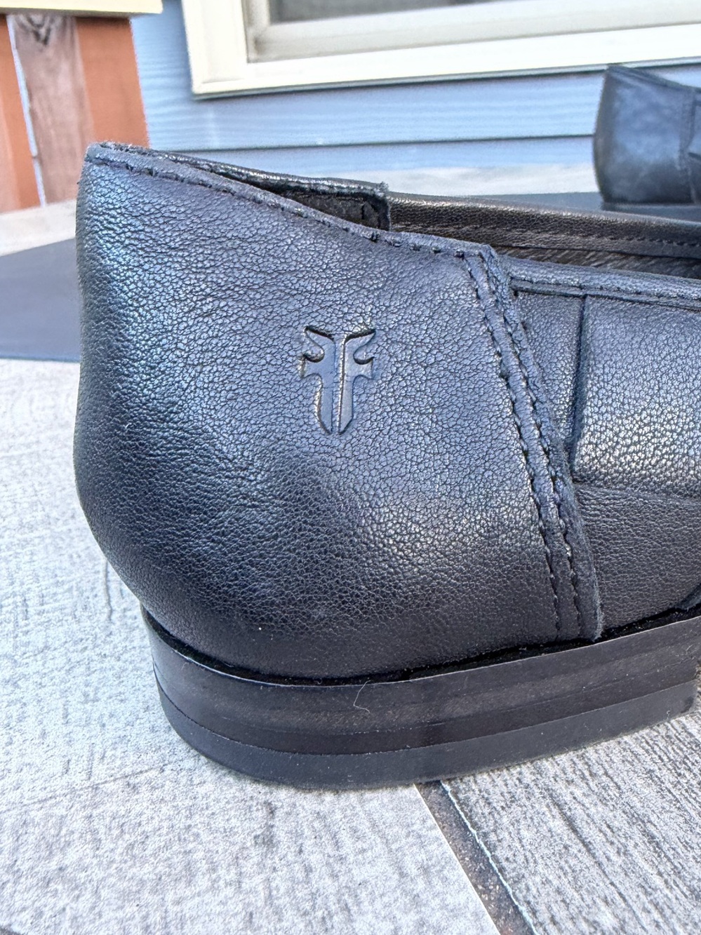 Frye Kenzie Studded Loafers Sz 7M Woven Black Leather Pyramid Studs Flats Shoes - Picture 6 of 14
